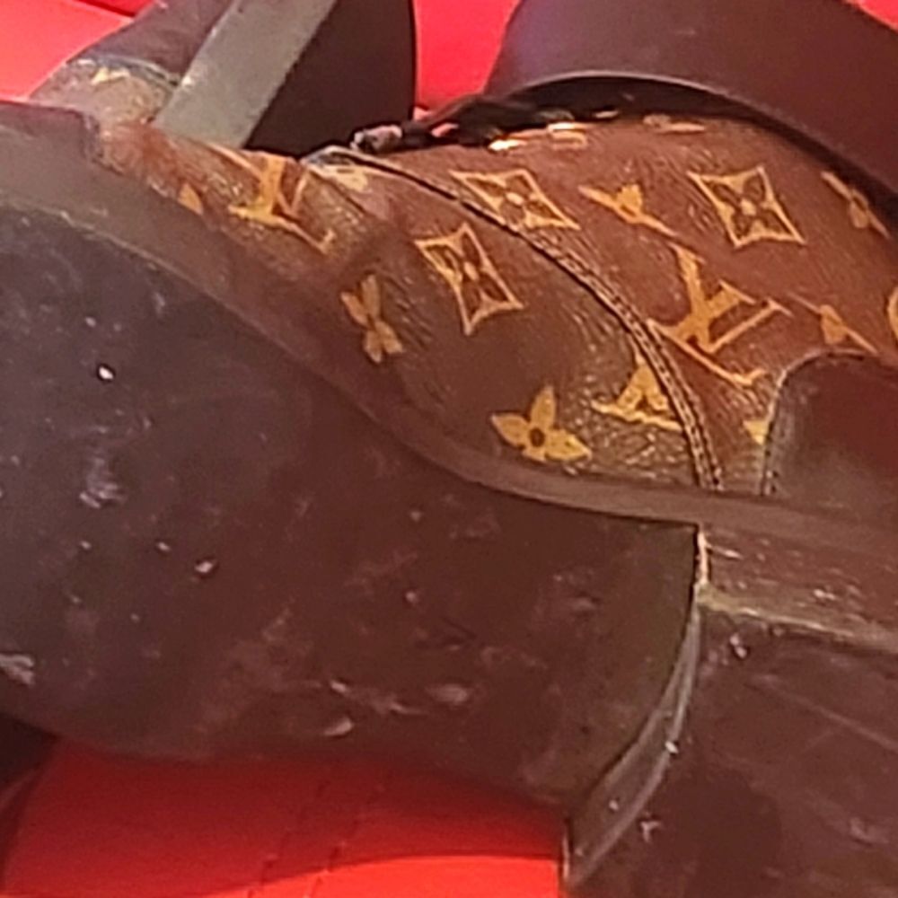 Louis Vuitton Brown and Black Monogram Boots - Picture 8 of 12